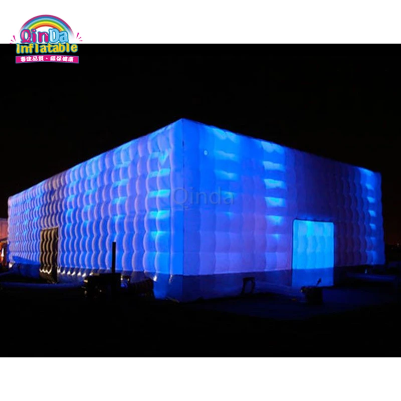 

Outdoor Large Inflatable Family Camping Party Cube Marquee Led Inflatable Wedding Tent