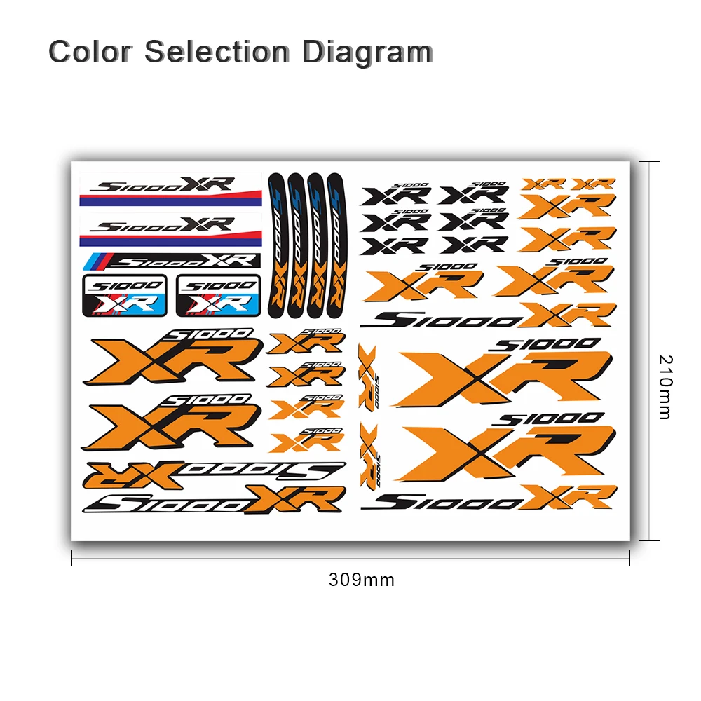 New Motorcycle Stickers Body Reflective Waterproof Body fuel tank tail box logo decals Kit set For BMW S1000XR S1000 XR S 1000XR
