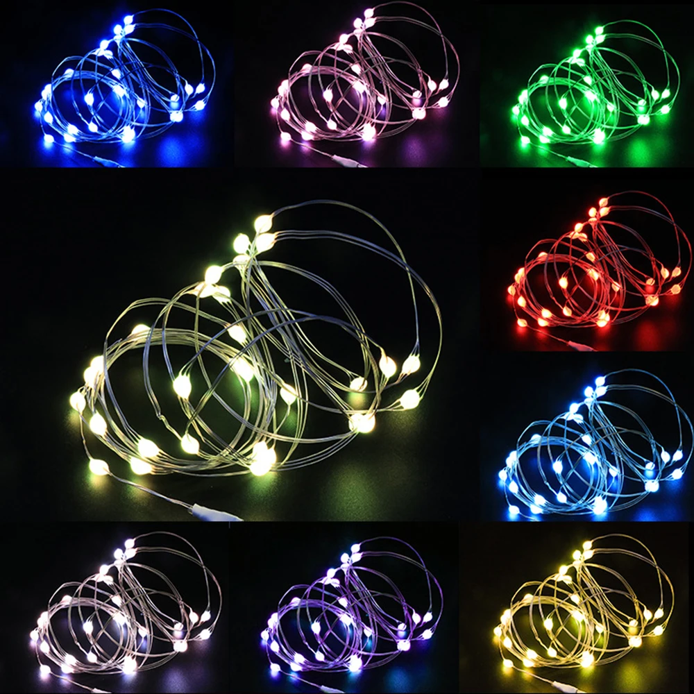 Guirnalda de luces de hadas con USB, lámpara Multicolor para fiesta de Navidad, árbol de Navidad, decoración de fiesta de boda con control remoto, 5m, 10m