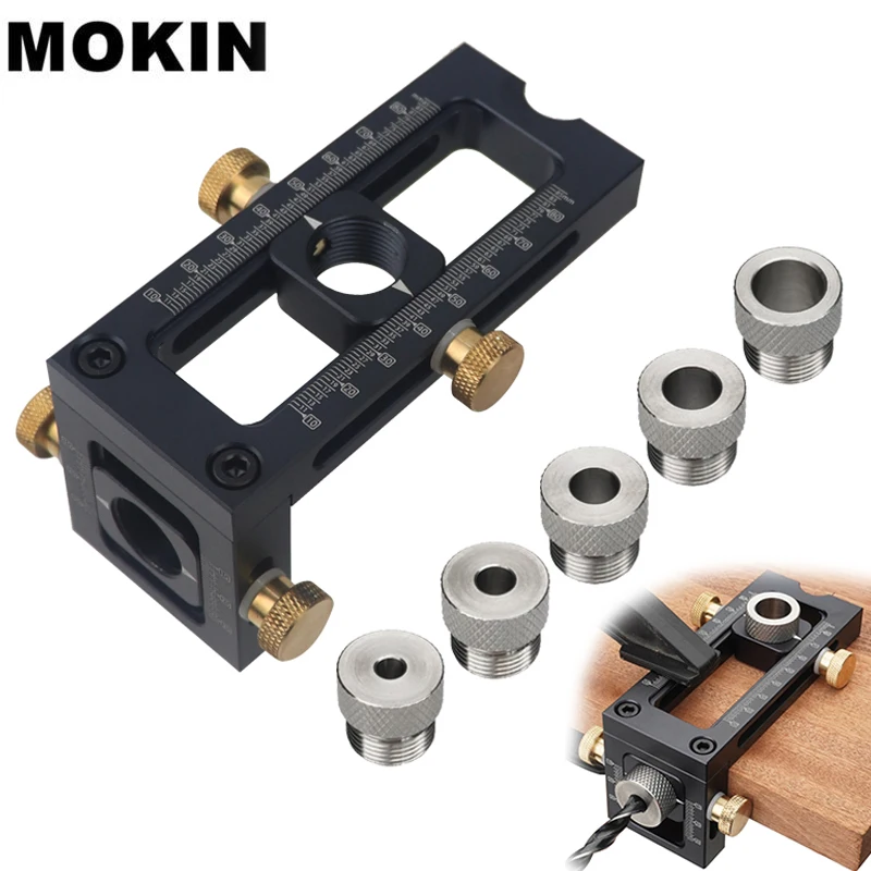 

2 in 1 Doweling Jig Kit Drill Guide Locator Hole Puncher For Children Bed Furniture Connecting Woodworking Joinery Tools