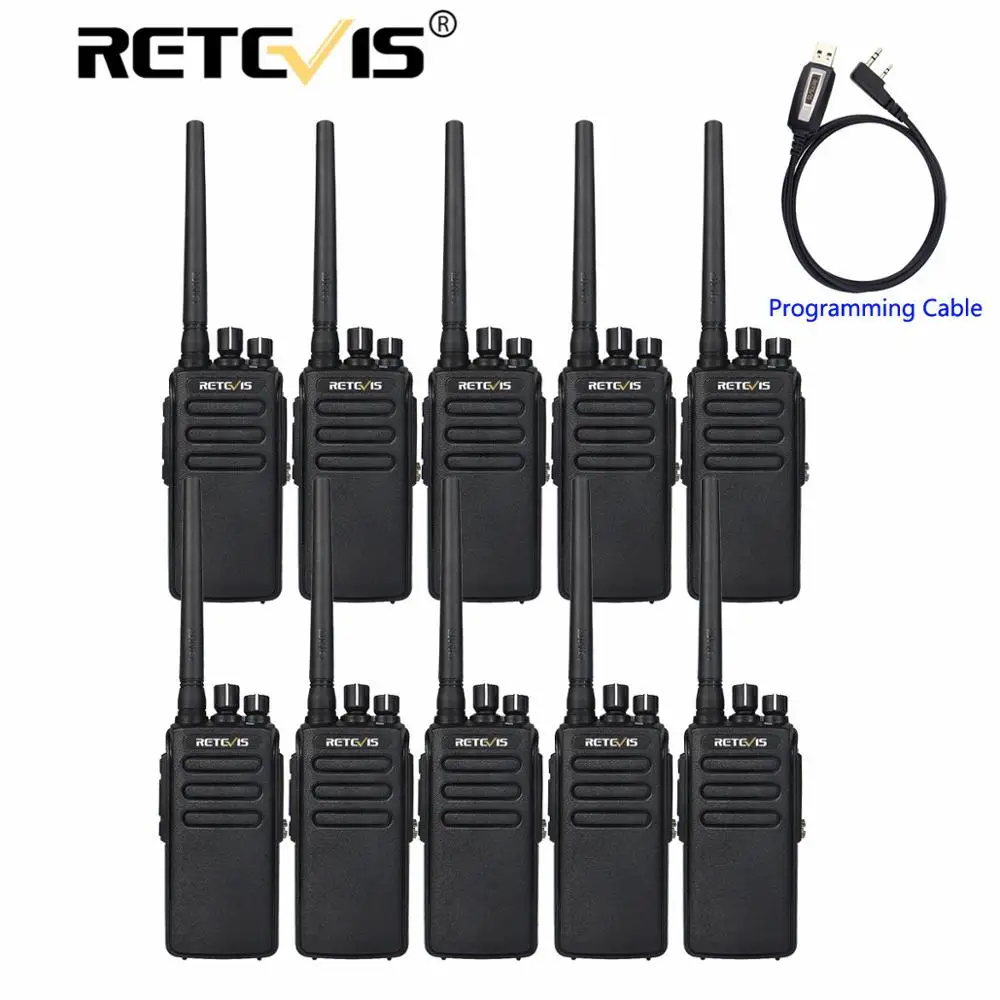 DMR Digital Radio 10PCS Retevis RT81 IP67 Waterproof Walkie Talkie UHF Encryption VOX Walk Talk+Cable for Farm Factory Warehouse