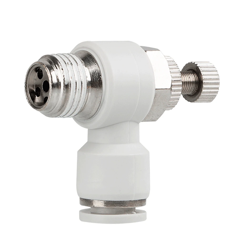 SL White Pneumatic Quick Coupling 1/8 1/4 3/8 1/2 M5 Speed Control Valve Acceleration Valve Trachea Cylinder Solenoid Valve