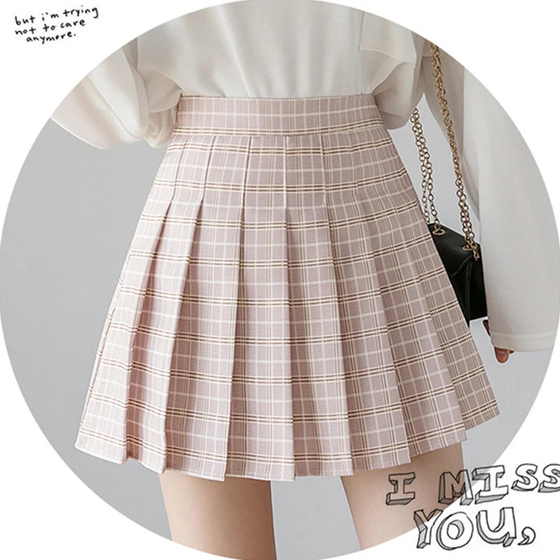 Summer Women Skirts 2024 New Korean High Waist Plaid Mini Skirt Women School Girls Sexy Cute Pleated Skirt with Zipper