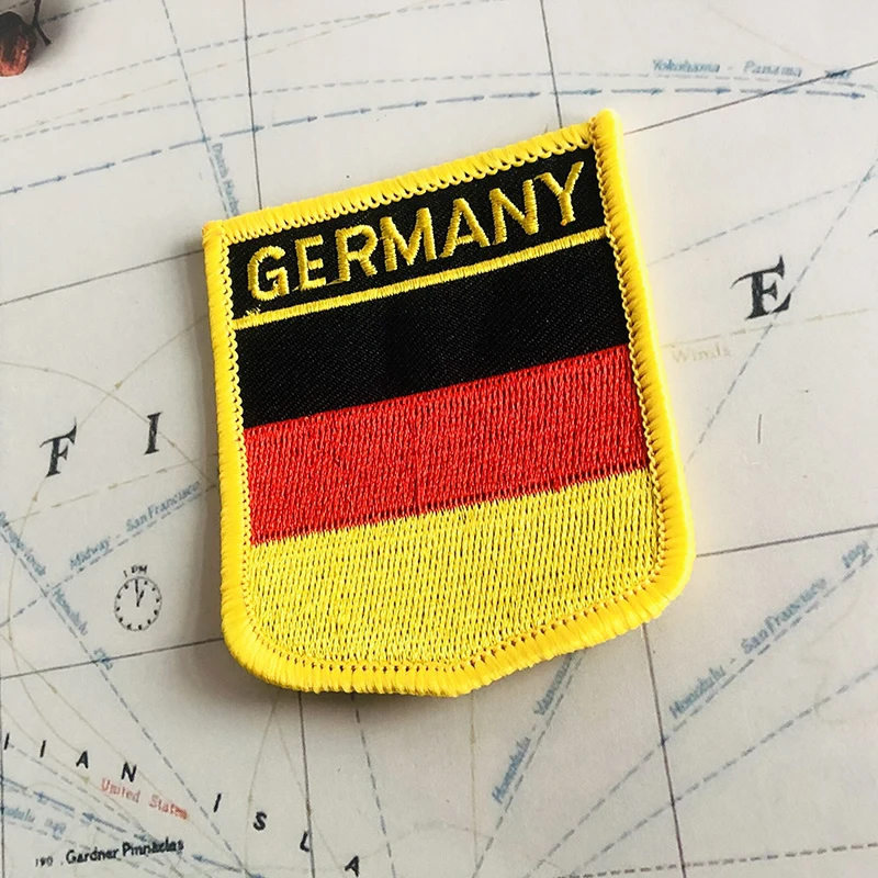 Germany  National Flag Embroidery Patches Badge Shield And Square Shape Pin One Set On The Cloth Armband   Backpack  Decoration