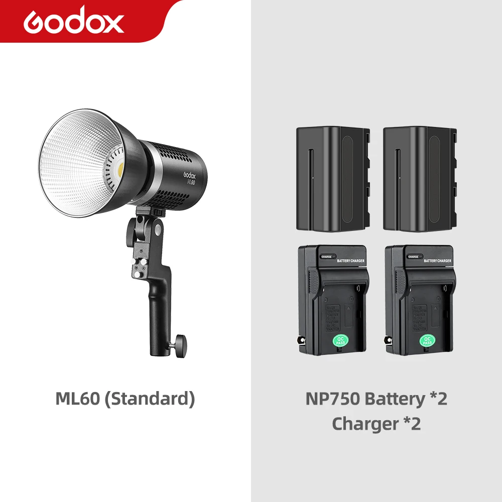 Godox ML60 ML60Bi 60W LED Light Silent Mode Portable Brightness