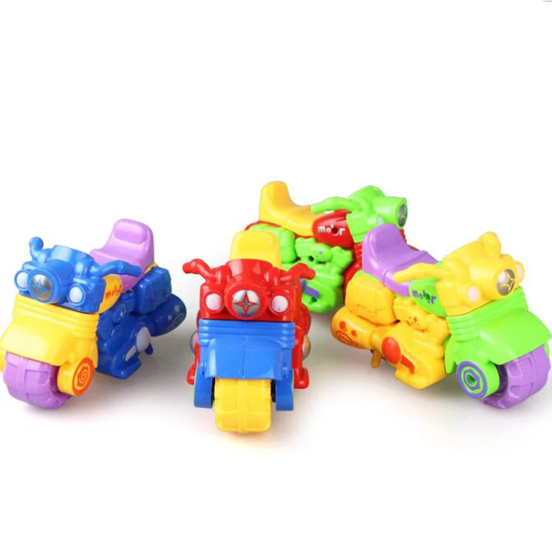 Cartoon Inertia Mini Motorcycle Toy Children's Environmental Protection Toy Motorcycle Model Baby Educational Toy Car Gift