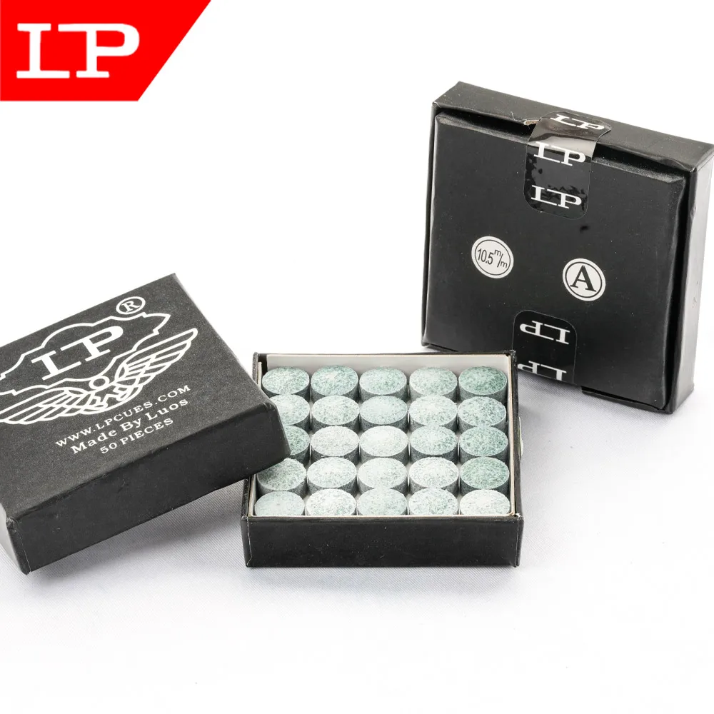 Punta per stecca da biliardo LP originale 10mm 50 punte una scatola Snooke Stick Kit accessori da biliardo in pelle di alta qualità