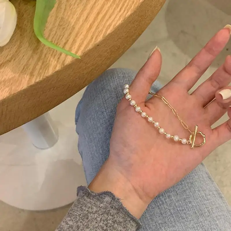 2021 Fashion Korean Girl Bracelet New Summer Personality Wild Pearl Stitching Women's Bracelet Manufacturer Wholesale Sales