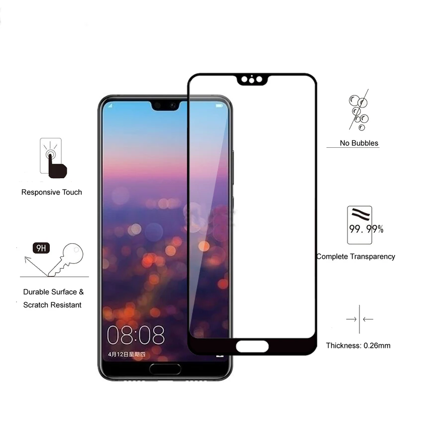 Protective Glass For Huawei P20 Lite / P20 Pro Full Cover Screen Protector Tempered Glass For Huawei P20 Lite Pro