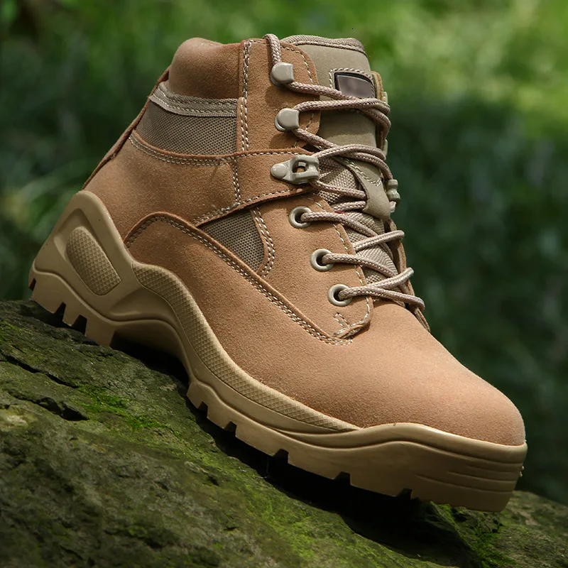 Outdoor Light Boots Microfiber Waterproof Wear-Resistant Shock Absorption Hiking Climbing Unisex Low Help Shoe