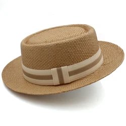 Większy rozmiar US 7 1/2 UK XL mężczyźni kobiety klasyczne słomy wieprzowina Pie kapelusze Fedora Sunhats Trilby czapki lato Boater Beach Travel Party