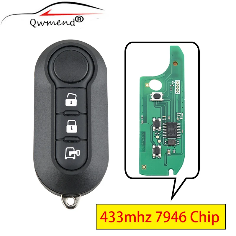 

For Fiat Key 433mhz 7946 Chip Remote Car Key for Fiat 500L MPV Ducato for Citroen Jumper for Peugeot Boxer Dehilp or Marelli BSI