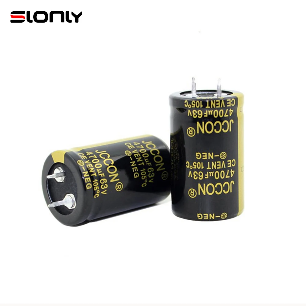 2pcs-14pcs 25x40m 4700uF 63V JCCON Horn Black Gold Audio Amplifier Filter Aluminum Electrolytic Capacitors