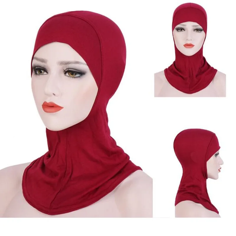 

Casual Multicolor Women Muslim Hijab Adult Scarf Cotton Inner Hijab Ladies Islamic Headband Turban Headwrap Hairband Women Hijab