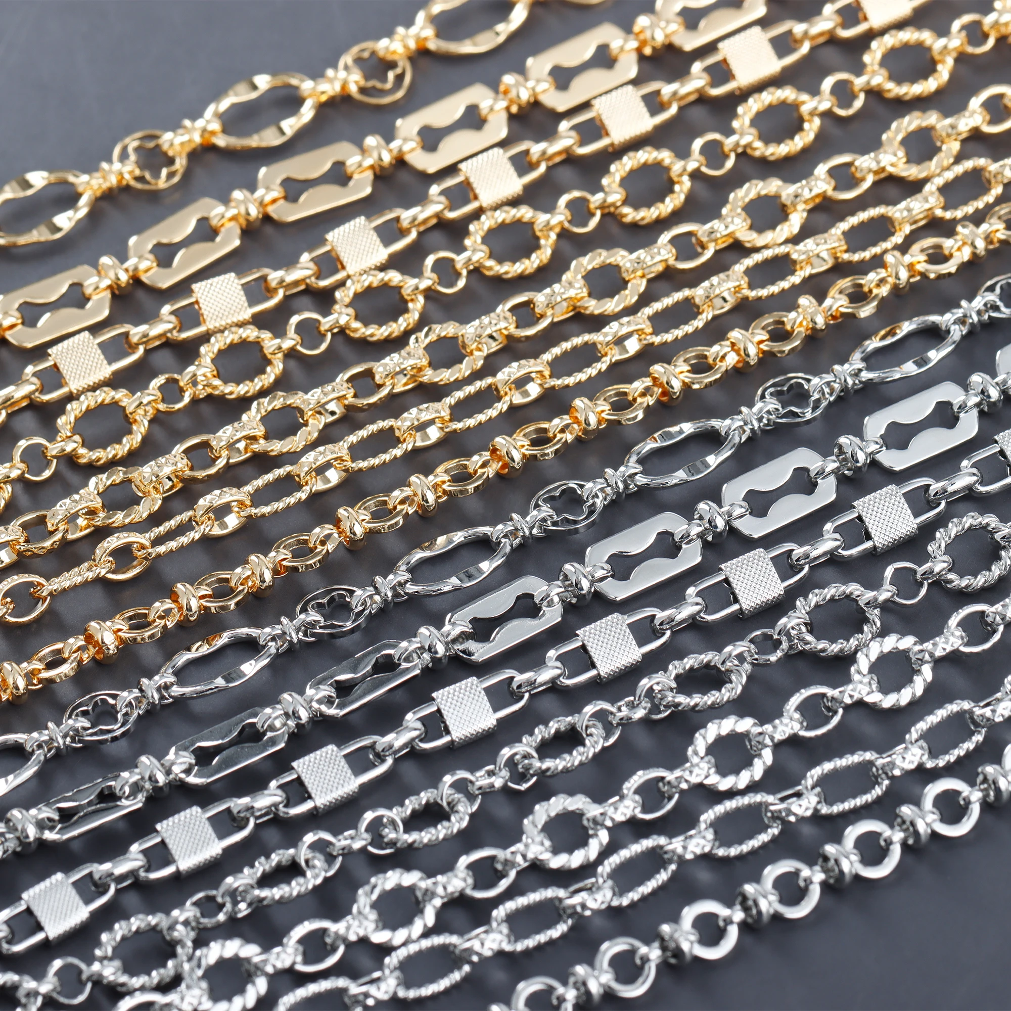 YEGUI C257,diy chain,18k gold plated,copper,rhodium plated,charms,jewelry finding,jewelry making,diy bracelet necklace,1m/lot