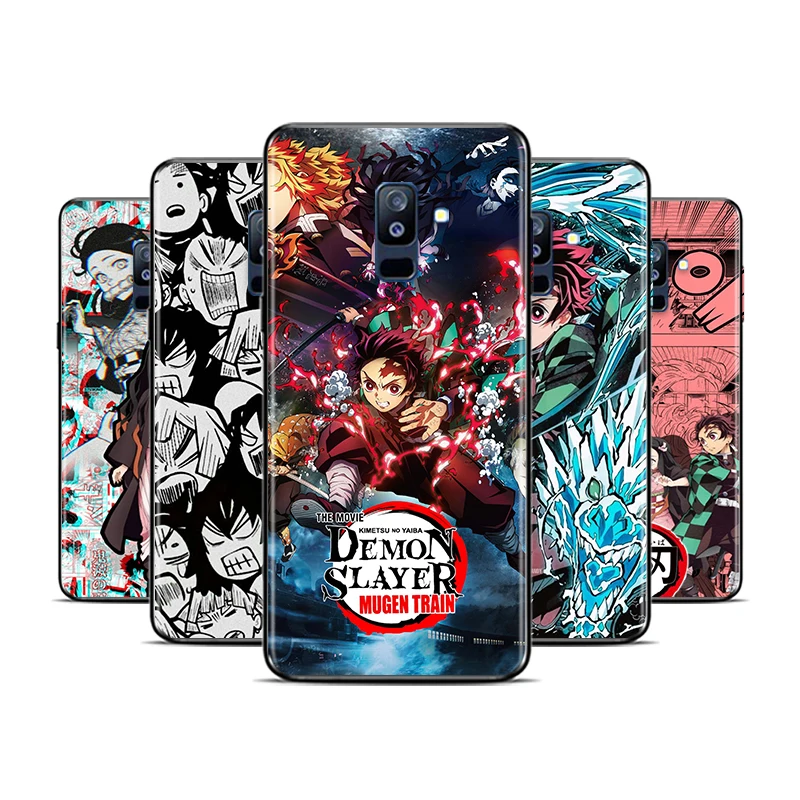 Anime Demon Slayer For Samsung Galaxy A8 A9 A7 A750 A6 A5 A3 A6S A8S Star Plus 2016 2017 2018 Black Soft Phone Case