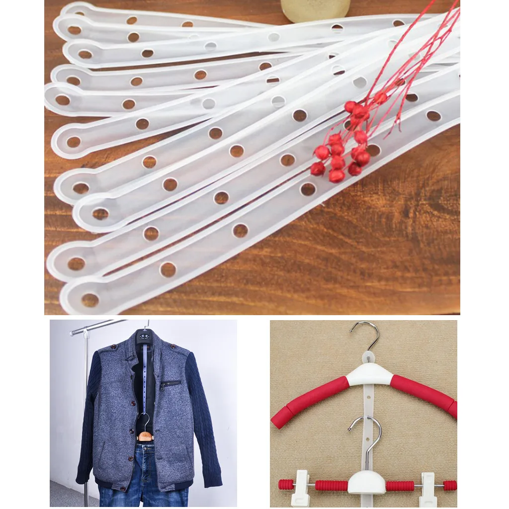 Pack of 10 Plastic Clothing Shop Displays Stable Hanger Connector Strips 14 Holes Suit Connecting Supplies