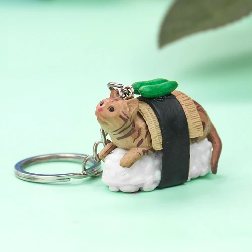 에뮬레이션 PVC 애니메이션 만화 고양이 키체인, 귀여운 일본 음식 스시 고양이, 애완 동물 여자 가방, 의류 키링 펜던트, 보석 선물 Best5 에뮬레이션 PVC 애니메이션 만화 고양이 키체인, 귀여운 일본 음식 스시 고양이, 애완 동물 여자 가방, 의류 키링 펜던트, 보석 선물 Best5