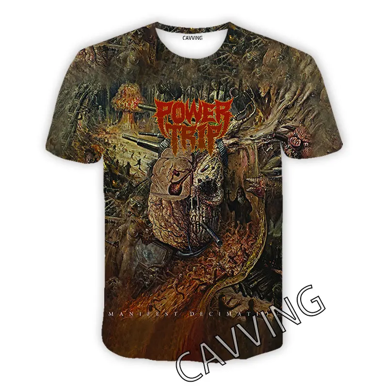 CAVVING 3D Printed POWER TRIP Band Casual T-shirts Hip Hop T Shirts Harajuku Styles Tops Clothing for Men/women