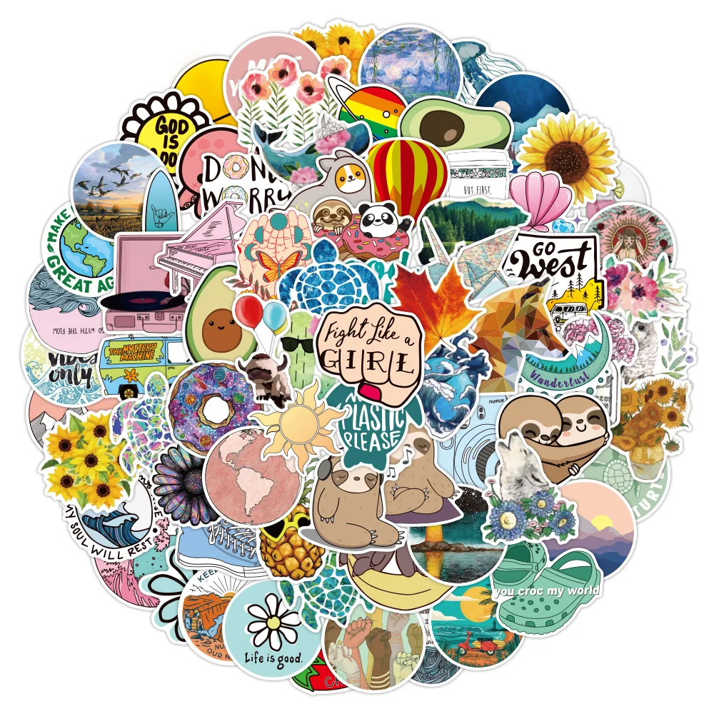 10/30/50/100PCS Mix INS Style Aesthetic Stickers for Laptop Guitar Diary Graffiti Decals Waterproof Cute Cartoon Sticker Packs
