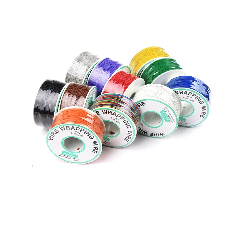 250m 30AWG Multiple Colour Single Strand Tin Plated Copper Electrical Circuit Board Ok Line Jumper Insulation Wrapping Wire