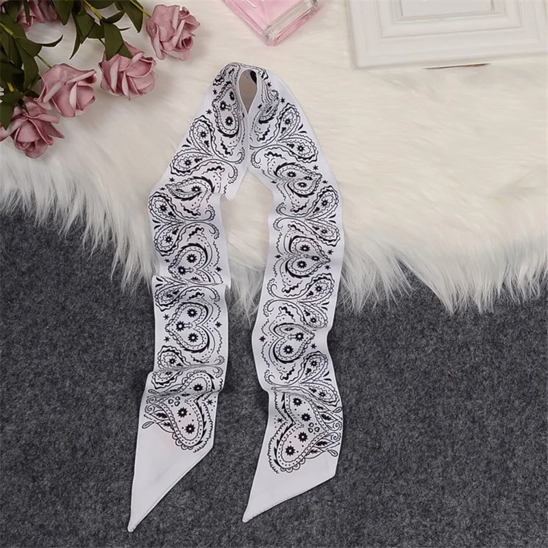 Blue Lion And Python Luxury Brand Scarf Women Silk Scarf Bag Hair Skinny Scarf 2023 Design Wrist Towel Foulard Femme Headband