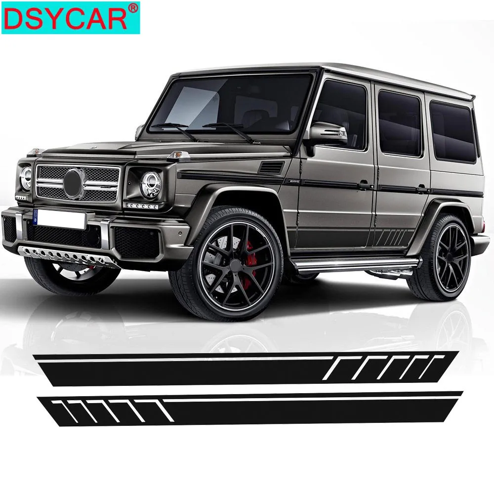 DSYCAR 1Set Car Side Skirt Decal Sill Door Side Decal Stickers Vinyl Door Side Stickers for Mercedes Benz G500 G63 W463 G65