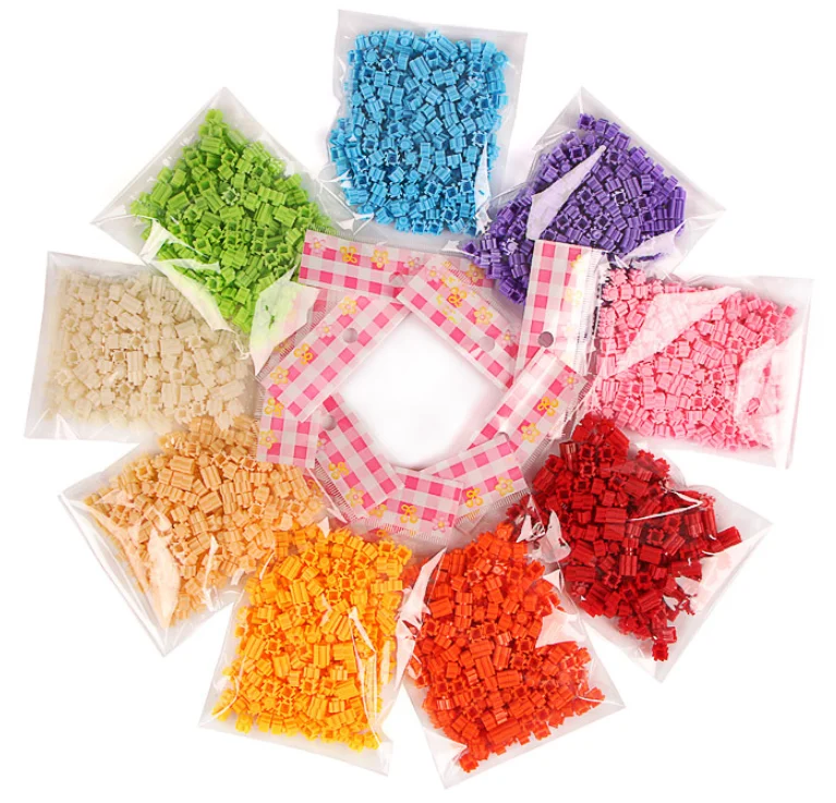 2000 piezas 8x8mm 20 colores 100 piezas/bolsa/diamante bloques de construcción DIY 3D ladrillo pequeño para niños juguete educativo regalos para