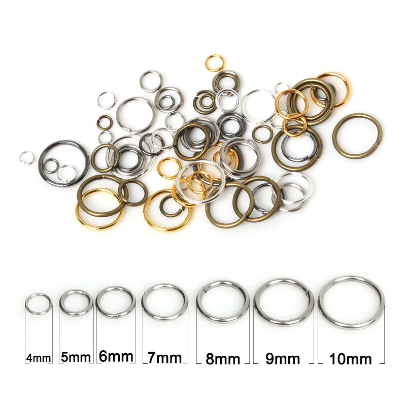 50-500Pcs 3-18mm Loop Key Split Clasp Metal Jump Rings Silver Gold Mix Color Split Rings Connectors Findings For Jewelry Making