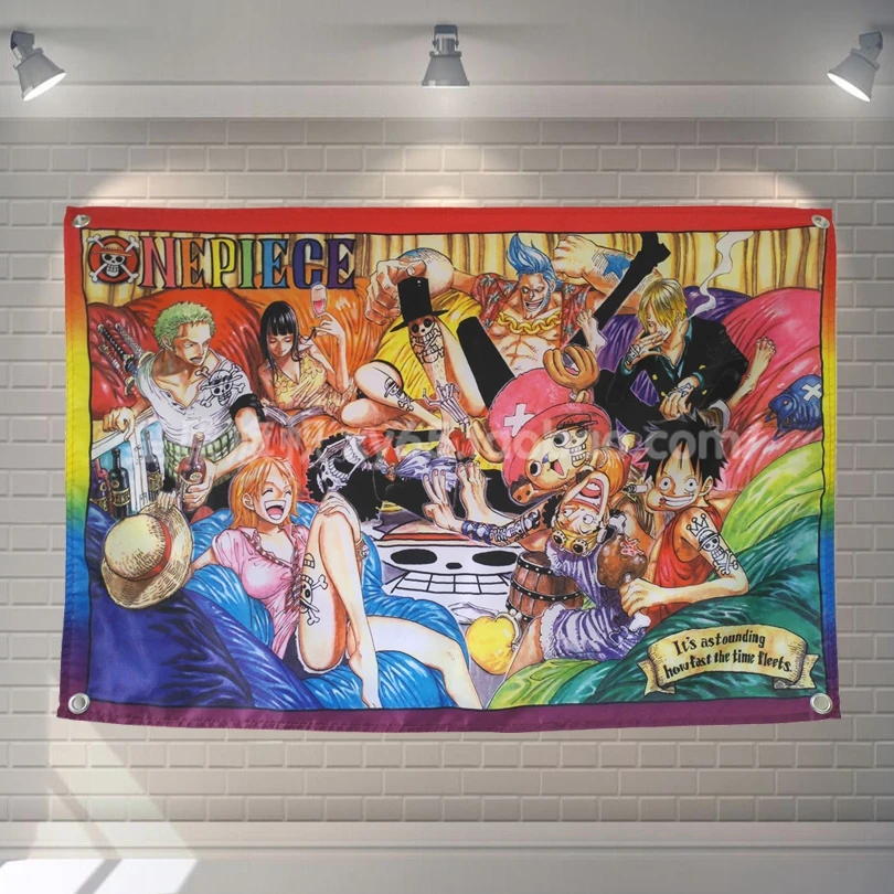 

"One Piece" Anime Movie Banners Hanging Flag Poster Wall Sticker Cafe Restaurant locomotive club Live Background Decoration