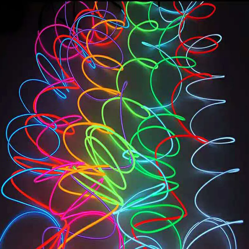 1M/2M/3M/5M/10M Elastyczne światło neonowe Glow EL Wire Rope Tube LED Strip Wodoodporne światła neonowe do butów do tańca Odzież samochodowa