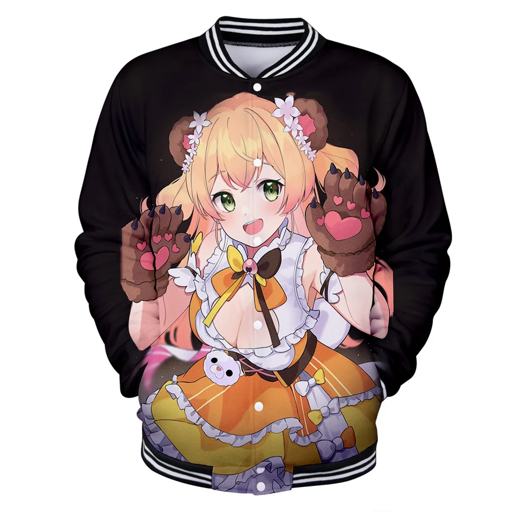 HOLOLIVE VTuber Momosuzu Nene 3D autumn winter  Holiday Men/Women casual Baseball Uniform Streetwear Kawaii Style sweatshirt