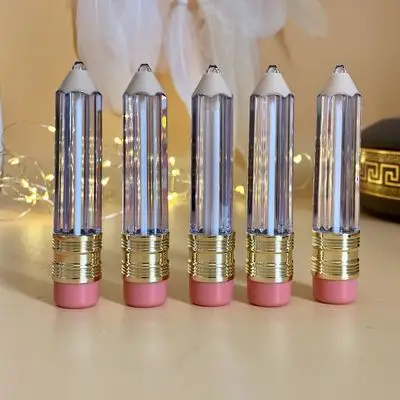 20pcs 5ml Empty Lip Gloss Tube Container Clear Lip Balm Tubes Pencil Shape Lipstick Refillable Bottles Lipgloss Packing Bottles