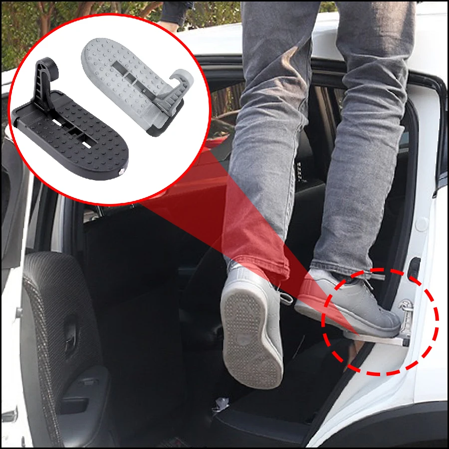 Wooeight Foldable Car Roof Rack Step Car Door Step Multifunction Latch Hook Foot Pedal Aluminium Alloy Universal Safety Hammer