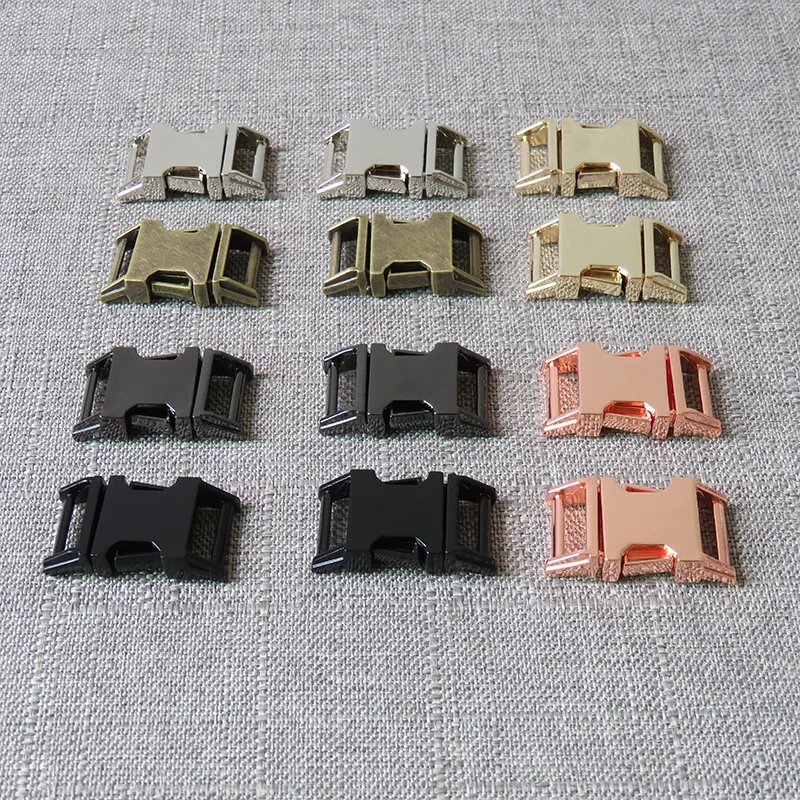 1 Pcs 15mm Nickle Metal D O Ring Belt Straps Slider Side Release Buckle Spring Snap Hook For Dog Collar Leash Harness Accessory