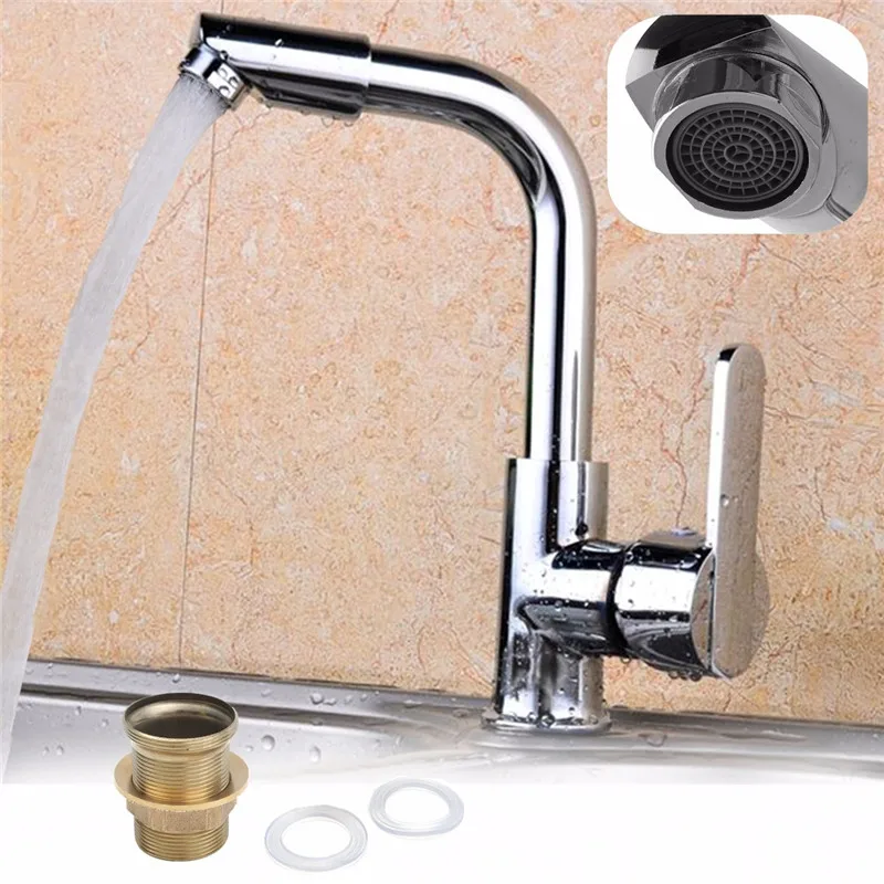 Xueqin 1 PC chrome-plated kitchen faucet single hole swivel handle kitchen and toilet washbasin