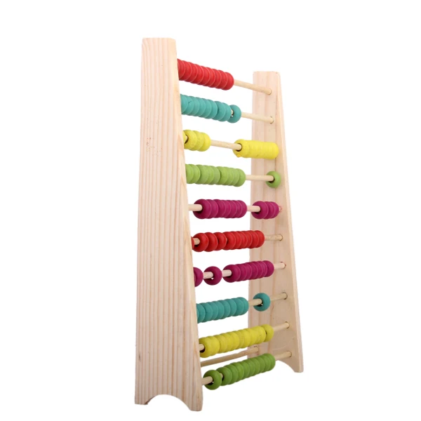 Wooden Abacus 10 Rods Colorful 100 Beads Kids Baby Math Counting Games Educational Toy Preschool Learning