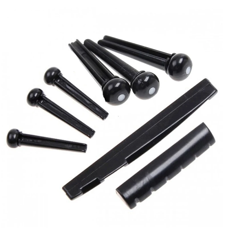 Acoustic Guitar Wooden Rosewood Bridge Pins Saddle Nut Sets DIY Accesories Guitar Replacement Parts