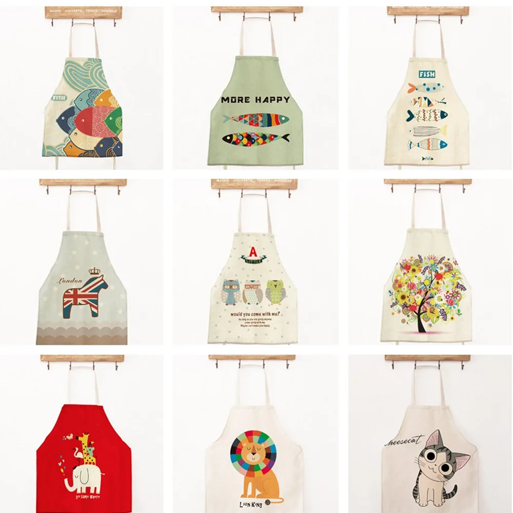 

56x68cm Adult Apron Japan Style Vintage Cotton Linen Kitchen Cooking Baking Adult Aprons Party Gift