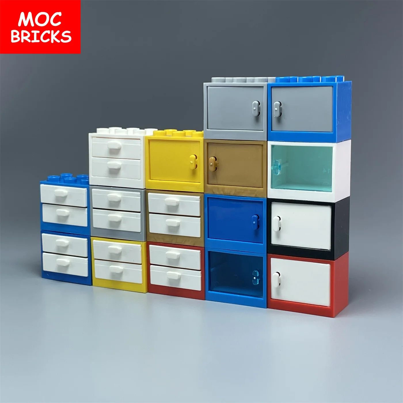 MOC Bricks Box Cupboard Container 2x3x2 Cabinets Assembles Particles 4532 4533 City House Building Blocks Parts