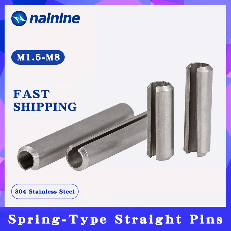 GB879 Spring-Type Straight Pins 304 Stainless Steel Spring Elastic Cylindrical Cotter Pin Dowel