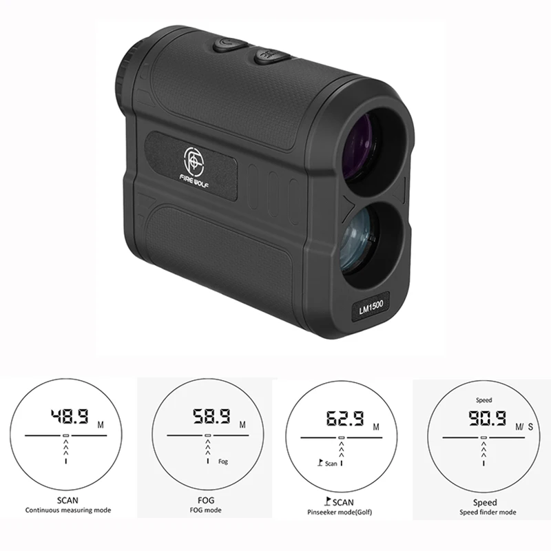 Mini Laser Range Finder Hand-held Hunting Shooting Distance Angle Speed Measurer 4 modes (Range:5-1500m)