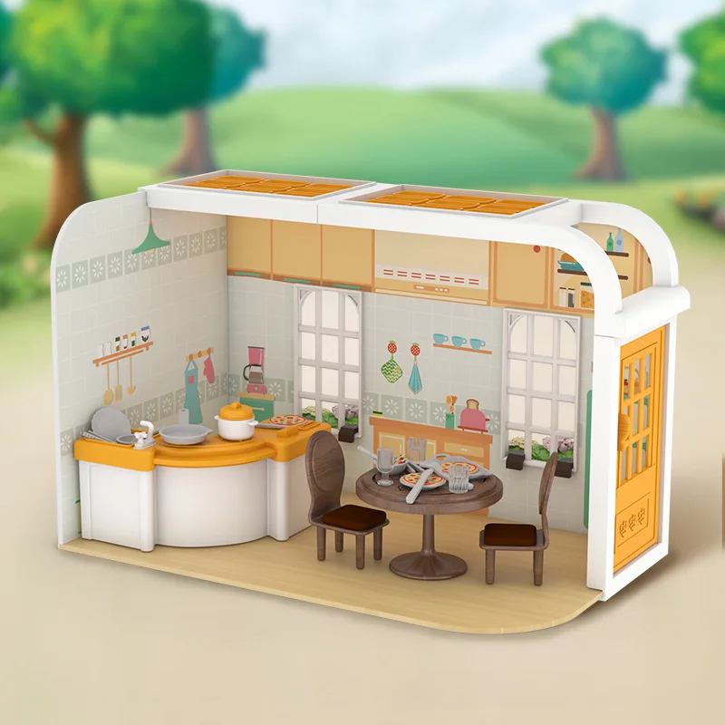 DIY Plastic Doll Houses Miniature With Furniture Kit Princess Room Dollhouse Assemble Toys for Children Christmas Gift Casa