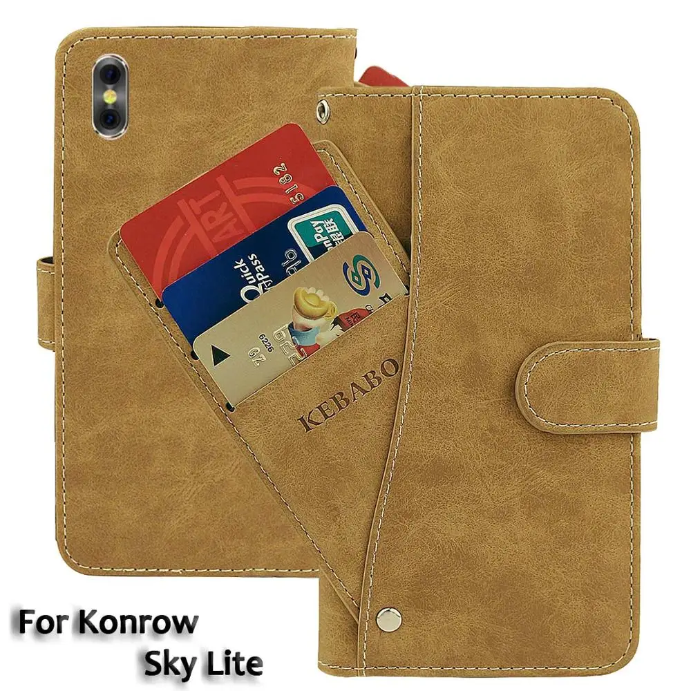Винтажный кожаный кошелек Konrow Sky Lite, чехол 5,45 дюйма, роскошный флип-чехол с отделениями для карт, Магнитный защитный чехол для телефона, сумки