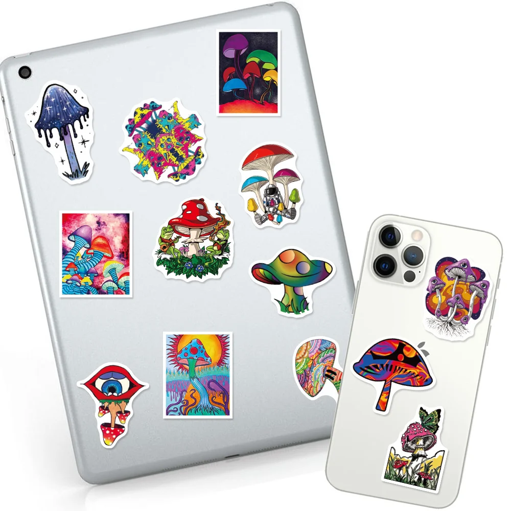 10/30/50PCS/ Psychedelic Mushroom Sticker Cartoon Sticker Skateboard Cup DIY Suitcase Notebook Guitar Graffiti Sticker Wholesale