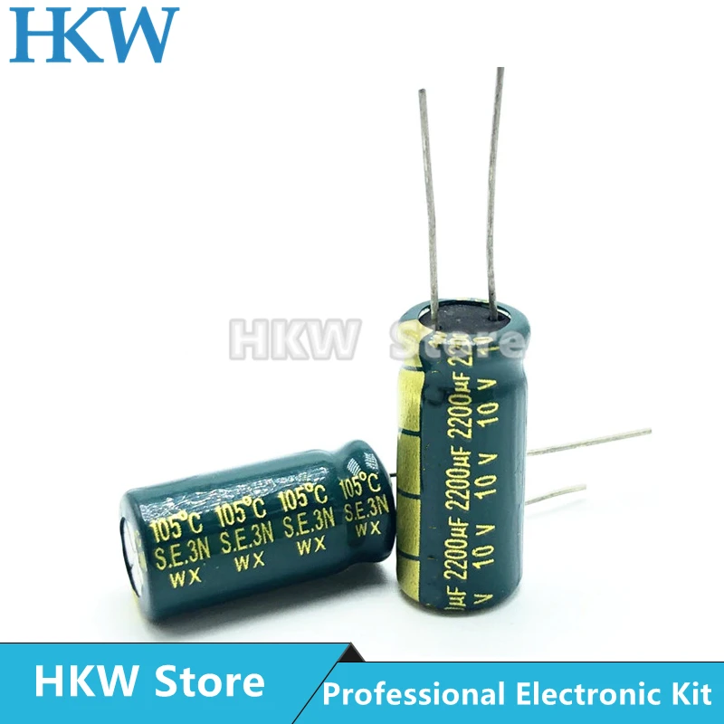 

20pcs/lot 2200UF 10V 10*20mm High Frequency Low ESR / Impedance Aluminum Electrolytic Capacitor 2200uf10V 10X20 20%