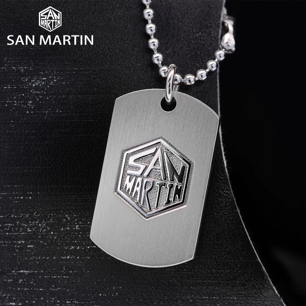 San Martin 2021new Fashion Keychain Necklace Pendant Watch Parts Stainless Steel Metal Tag Brand Peripheral Products