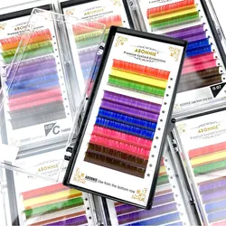 Abonnie Colored Classic Lashes Extension  Premium Individual Colored Eyelash Extensions 8Colors Mix in 1Tray for Beauty Make up