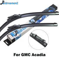 Buildreamen2 Car Styling Wiper Blade Front Windscreen Rubber Wiper For GMC Acadia Fit Pinch Tab / Push Button Arms 2007-2016