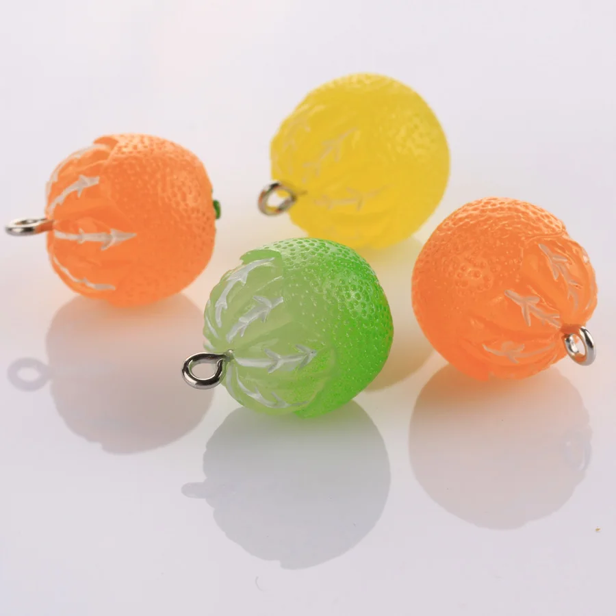 4pcs/lot Handmade Charms For Jewelry Making Diy Orange Strawberry Necklace Phone Pendant Fruit Bracelet Wholesale Accessory